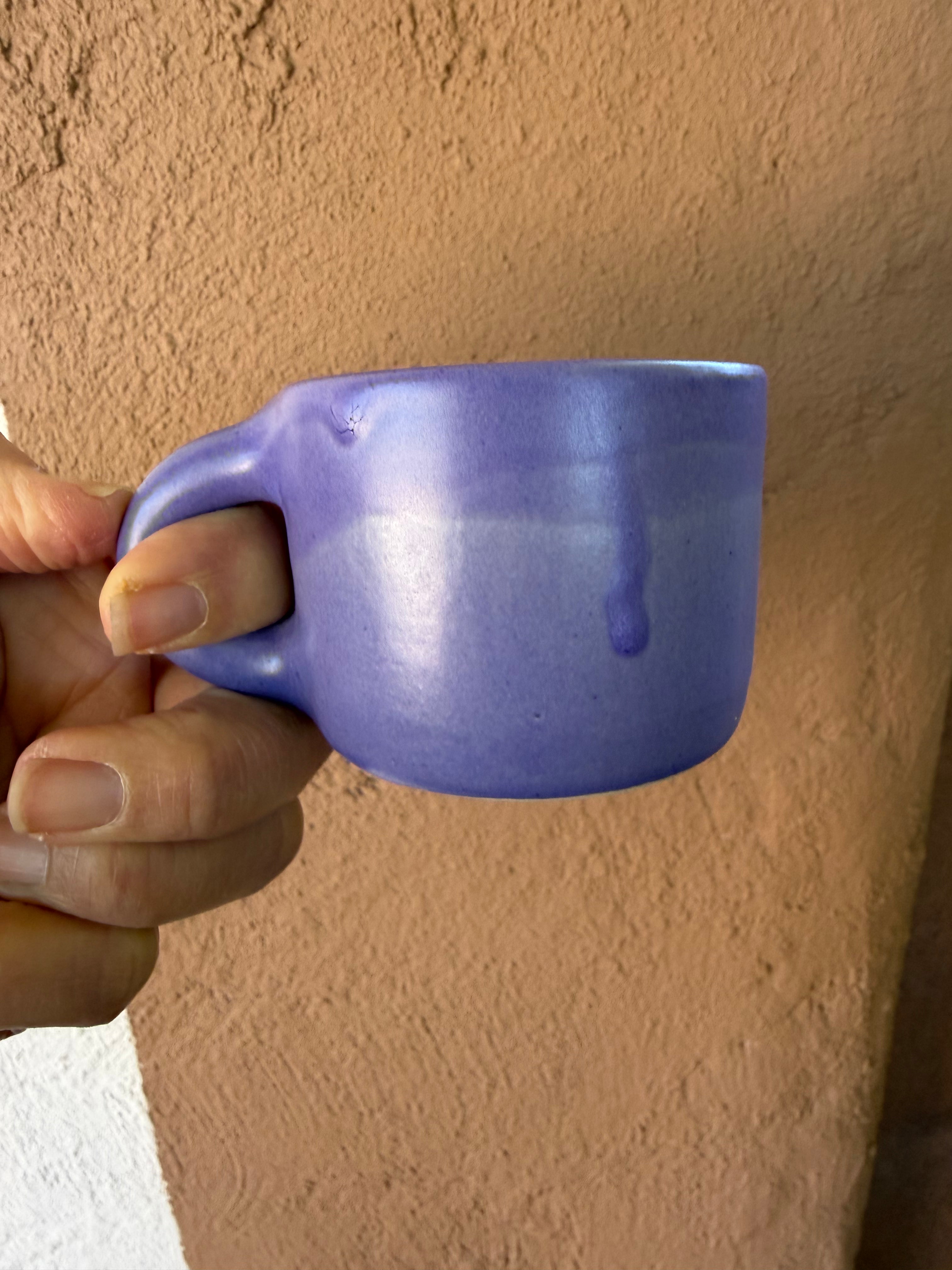 Blue mug - round handle