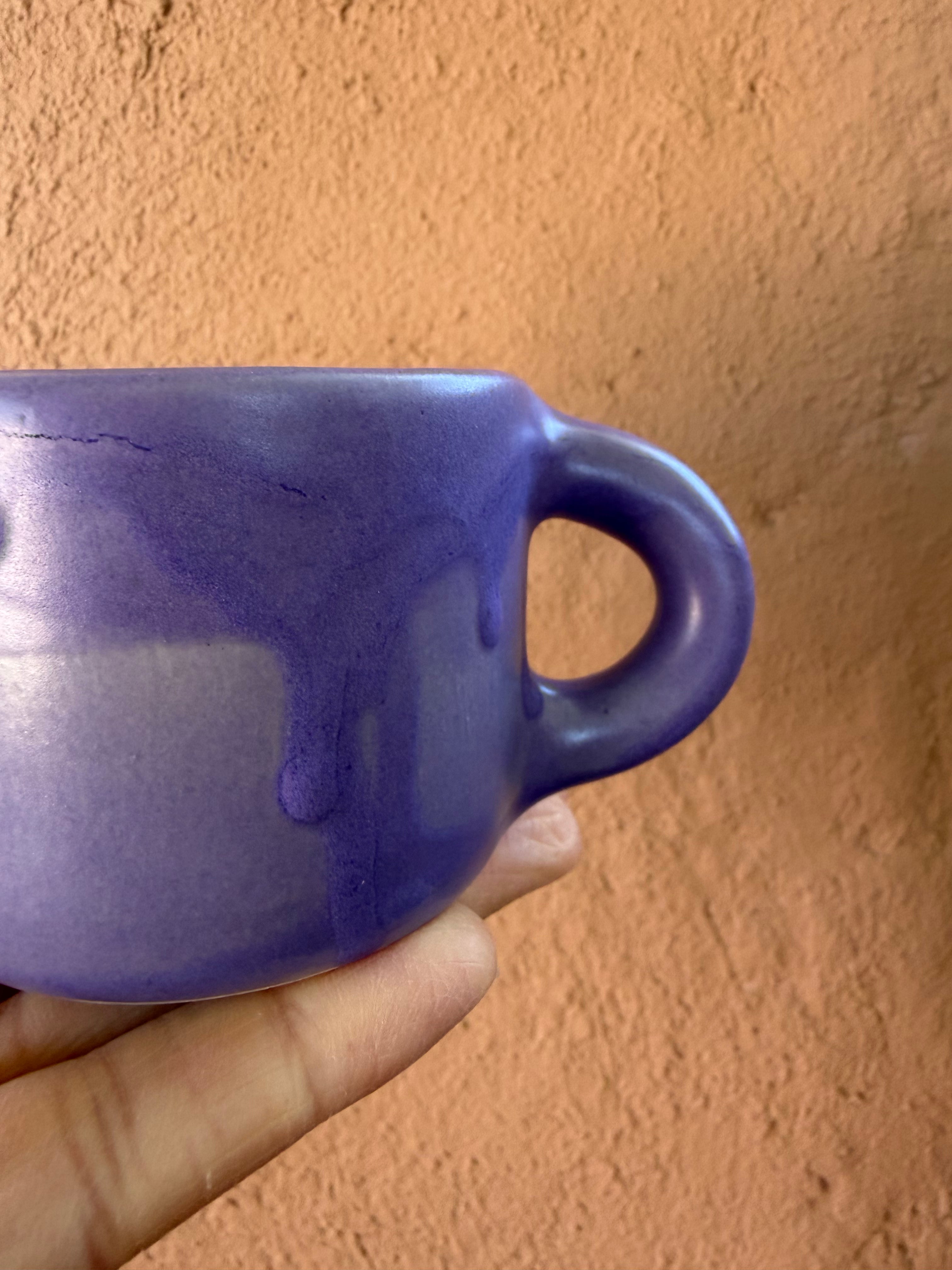 Blue mug - round handle
