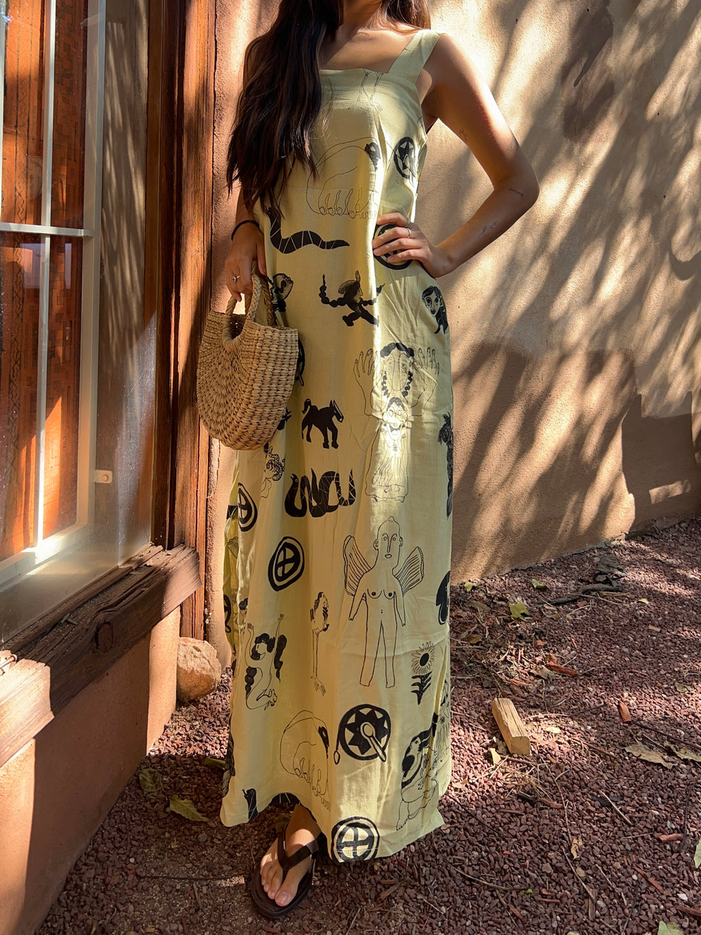 Maxi Dress • Medium • Screen Printed Wearable