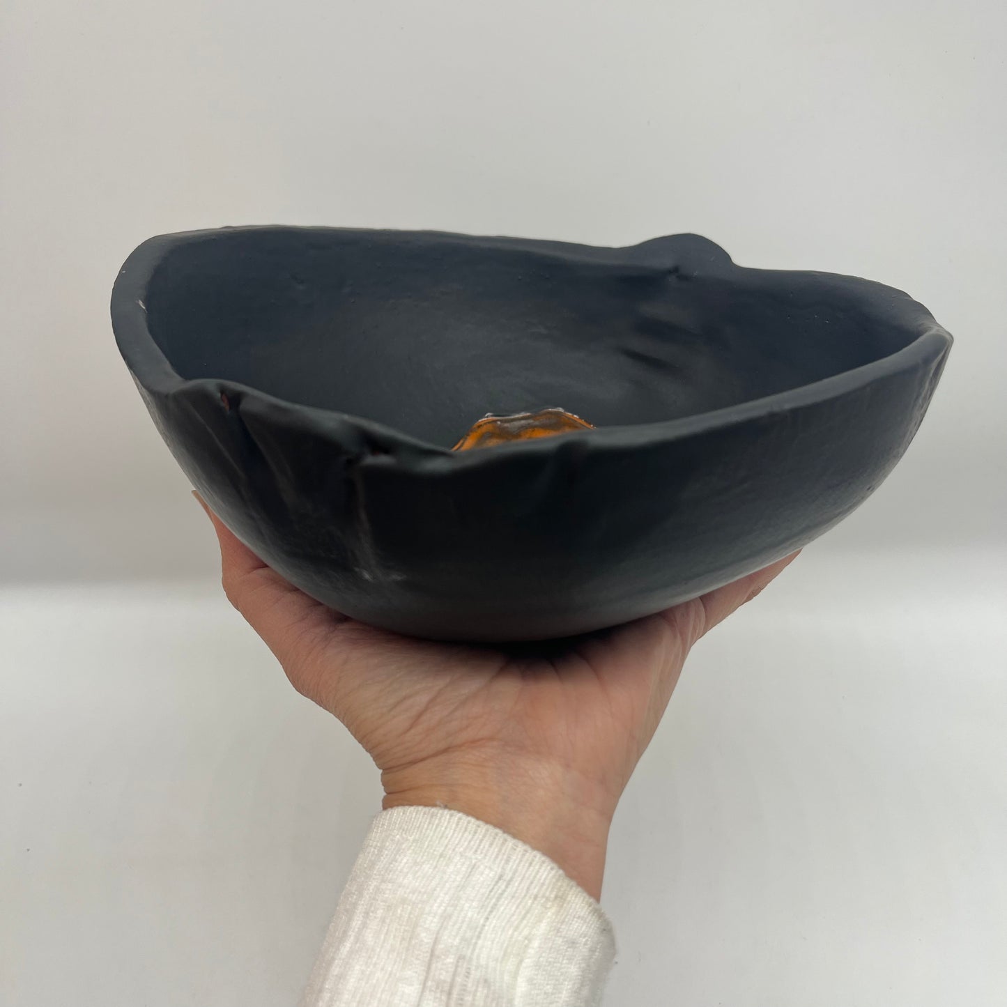 Serving Bowl  - Black multicolor flowers