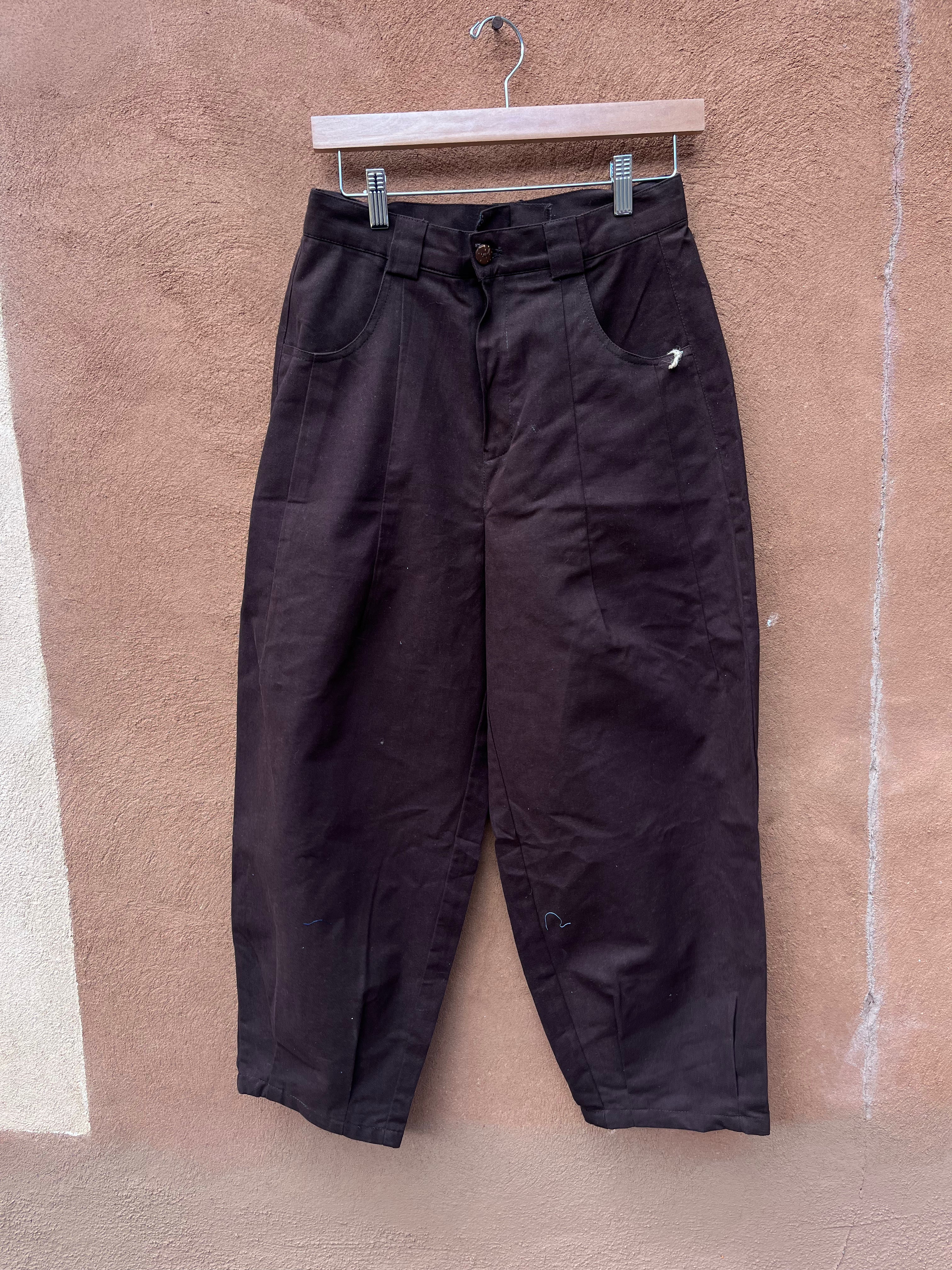High Waisted Barrel Pants - Solid Brown