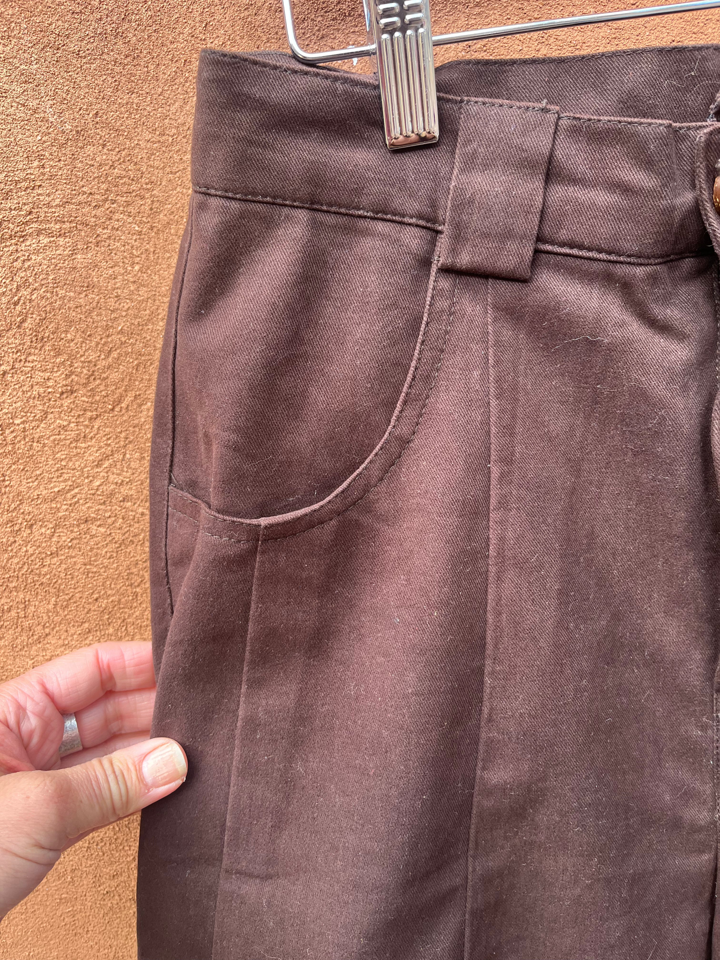 High Waisted Barrel Pants - Solid Brown