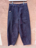 High Waisted Barrel Pants - Black & neon stitch