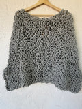Poncho 100% Baby Alpaca - Light Grey