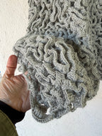 Poncho 100% Baby Alpaca - Light Grey