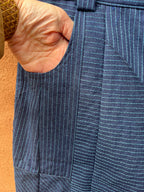 High Waisted Barrel Pants - Jean and turq thread