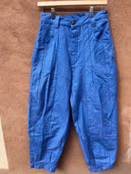 High Waisted Barrel Pants - Jean and pink thread