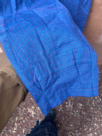 High Waisted Barrel Pants - Jean and pink thread