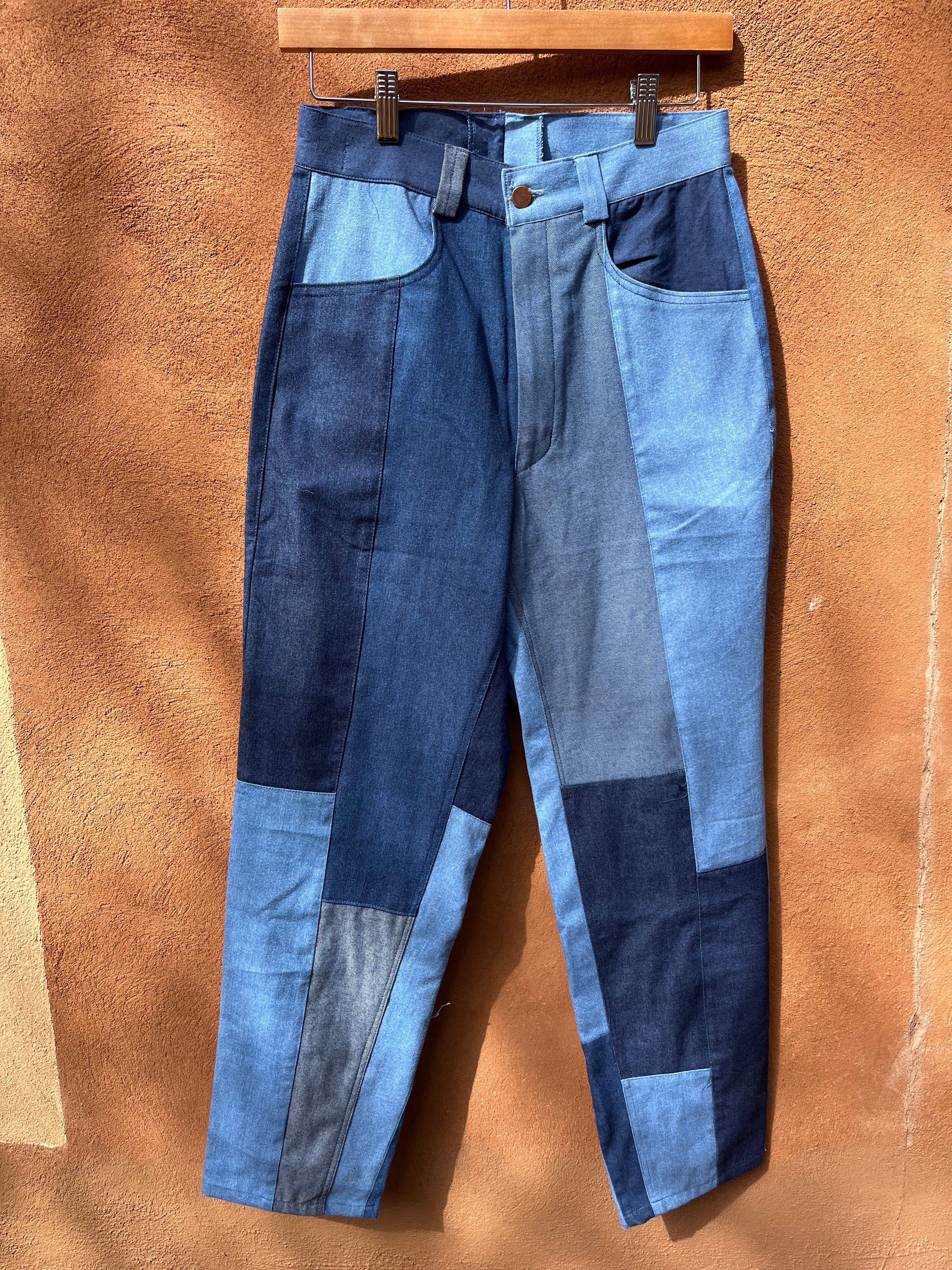 High Waisted Pants - Jean patch work