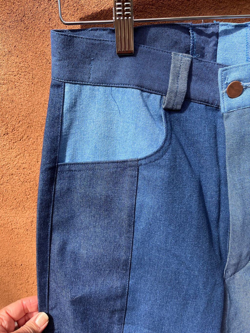 High Waisted Pants - Jean patch work