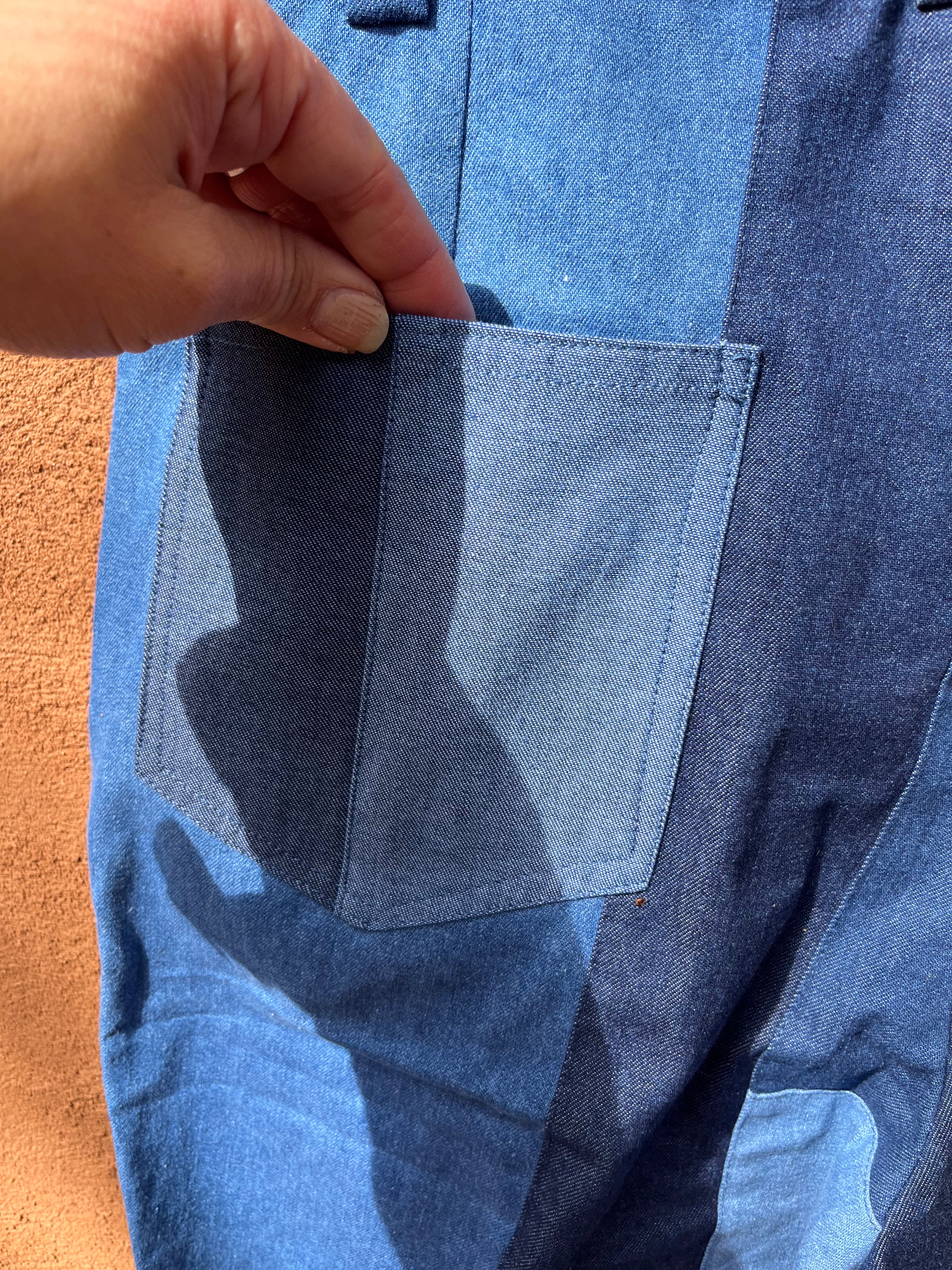 High Waisted Pants - Jean patch work