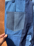 High Waisted Pants - Jean patch work