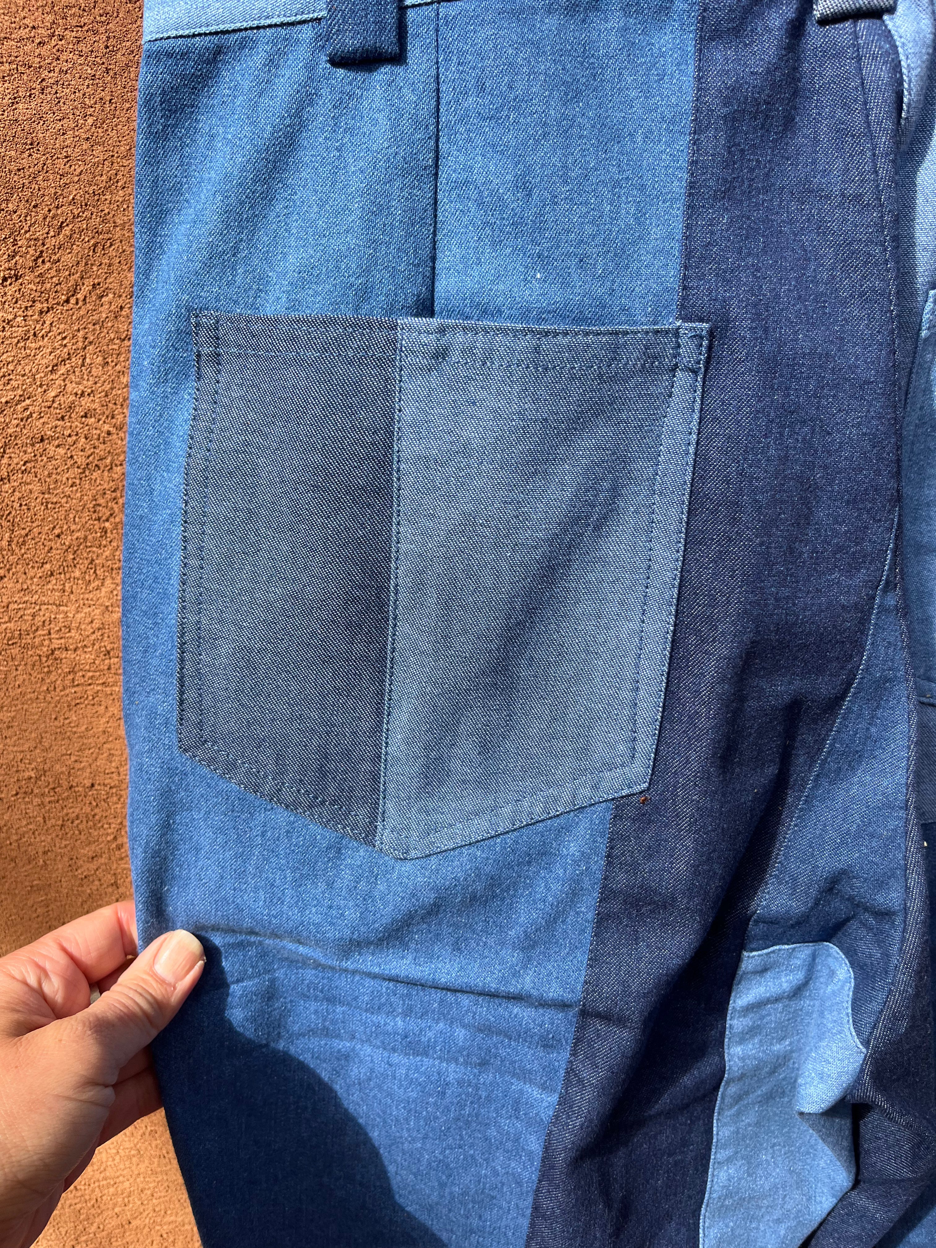 High Waisted Pants - Jean patch work