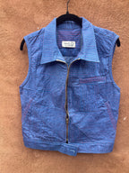Vest - Jean with pink thread