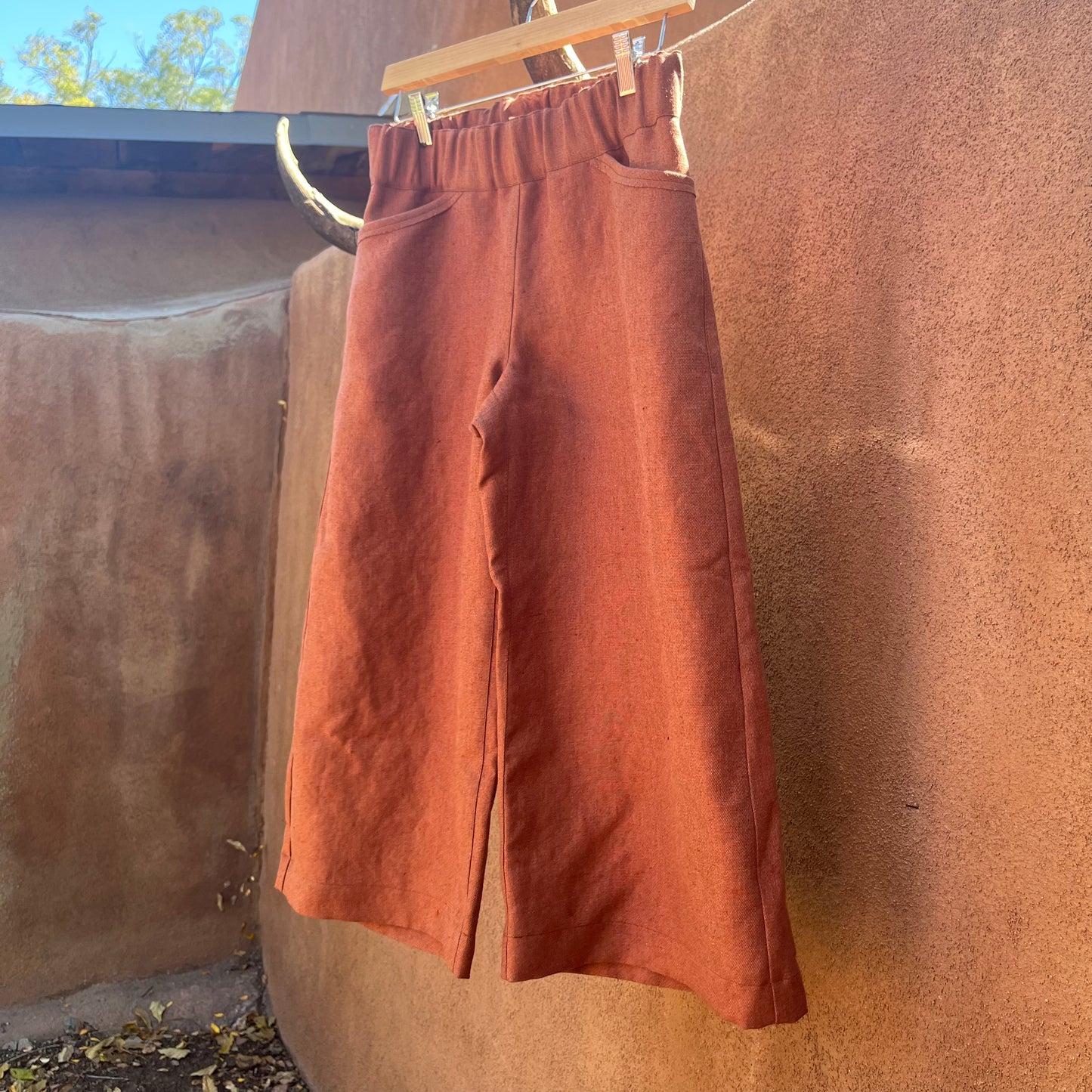 Culotte Pants~ Hemp & Recycled Poly~ Desert Red Quill