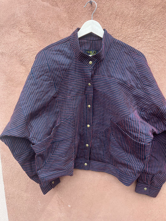 Bomber Jacket - black and neon thread
