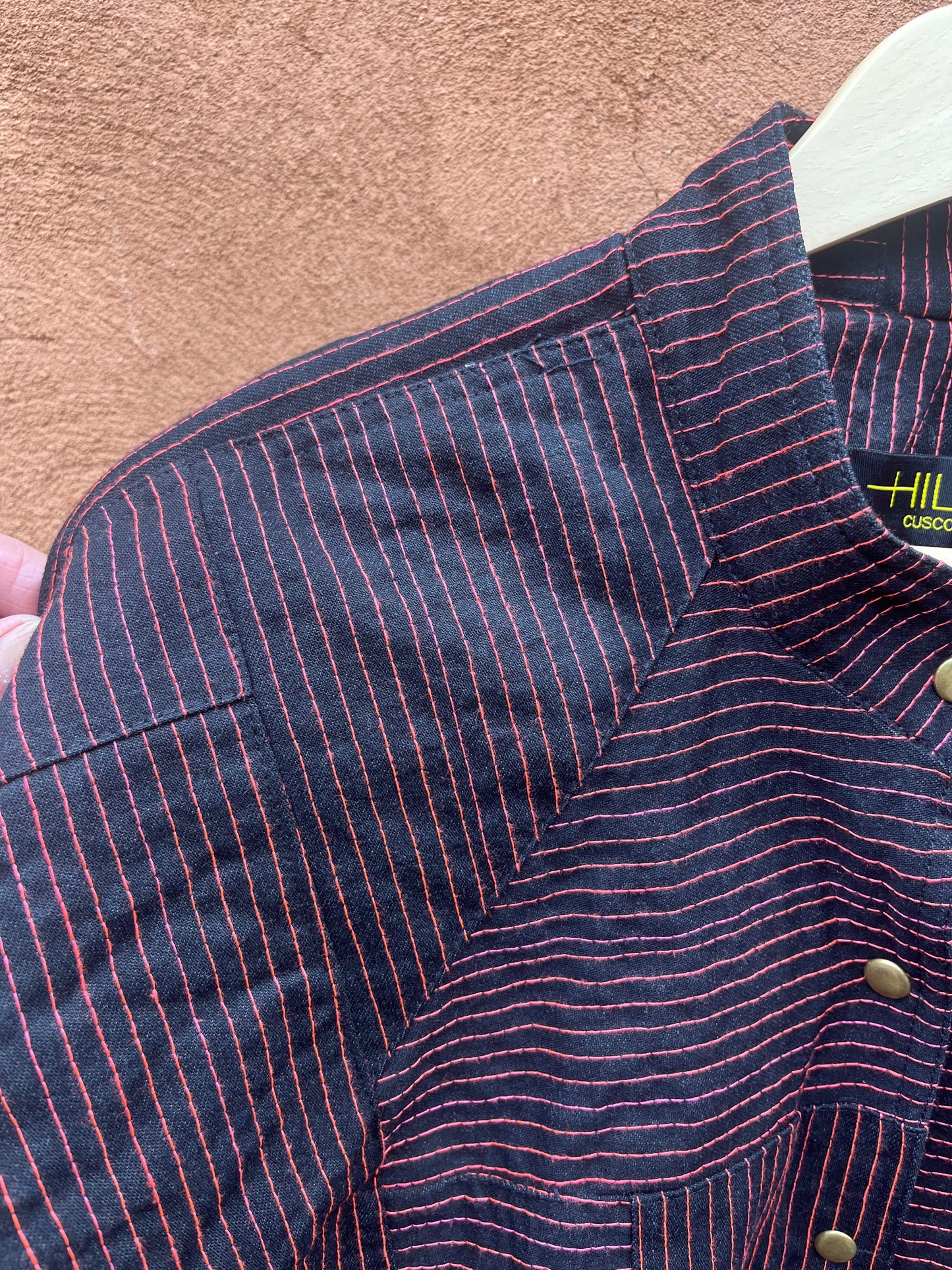 Bomber Jacket - black and neon thread