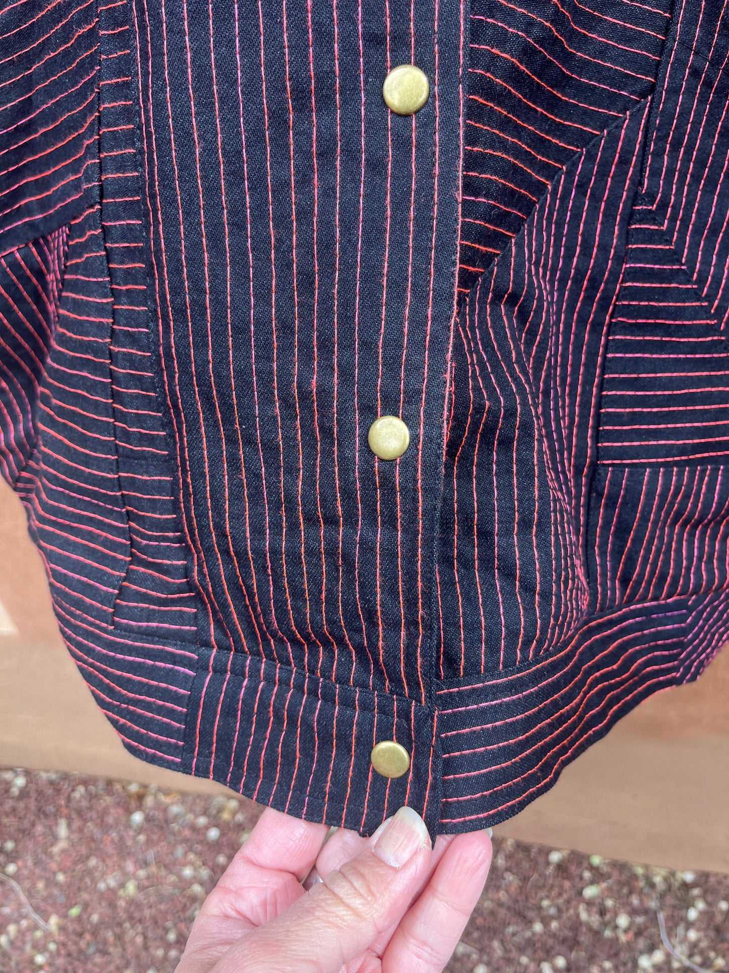 Bomber Jacket - black and neon thread