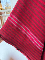 Vintage Poncho - Andean Handwoven Wool - Red