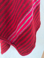 Vintage Poncho - Andean Handwoven Wool - Red