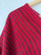 Vintage Poncho - Andean Handwoven Wool - Red