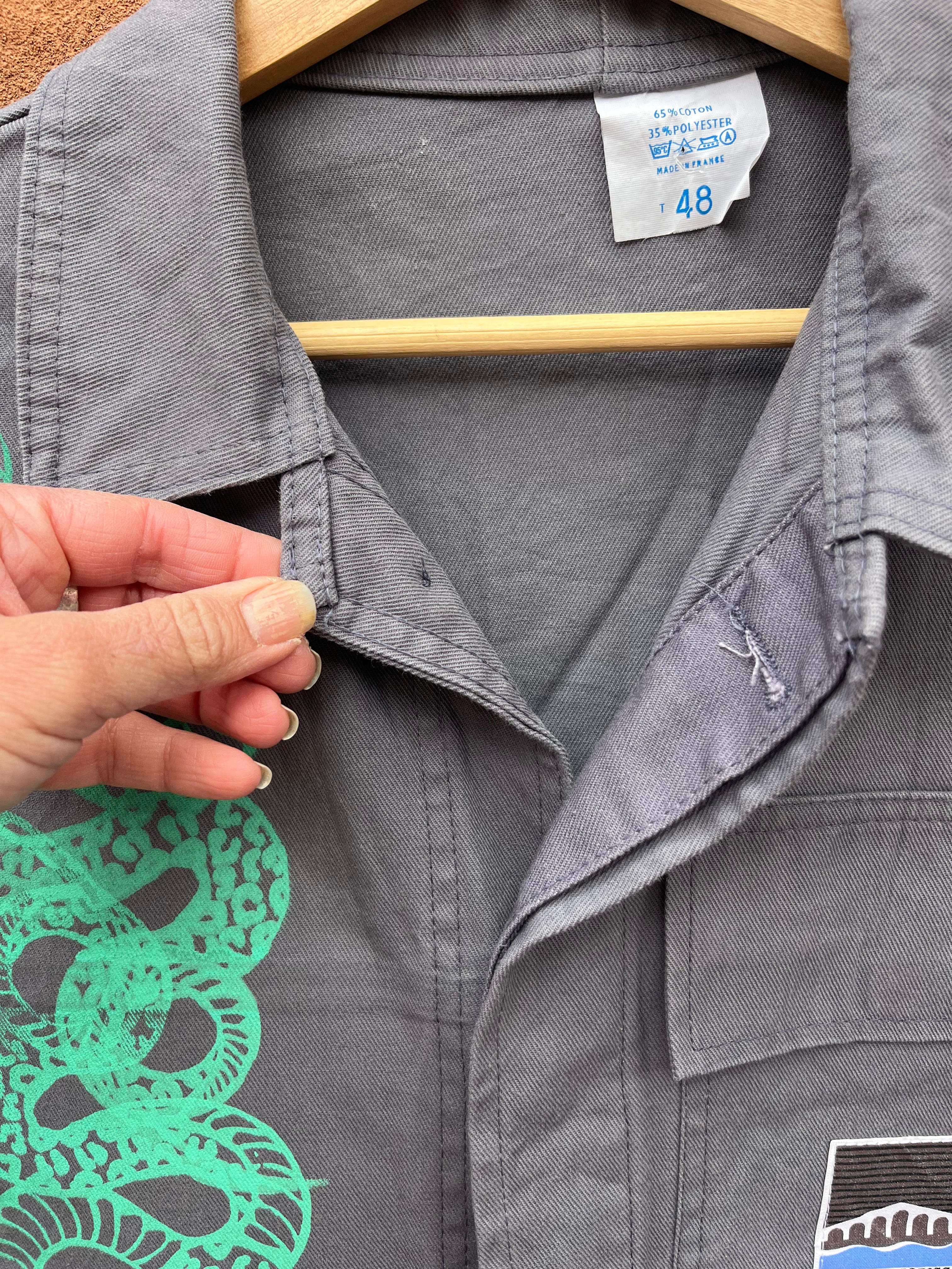 French Vintage Workwear Jacket - Pont-a-Mousson - Screenprinted