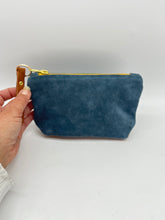Load image into Gallery viewer, Blue suede - yellow zipper

