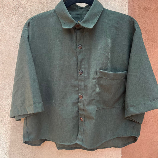 Top - Linen - olive