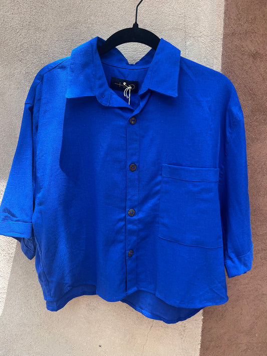 Top - Linen - Blue