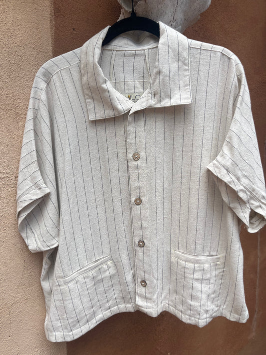 Top - Linen - Pinstripe