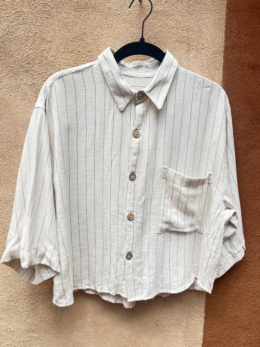 Top - Linen - Pinstripe