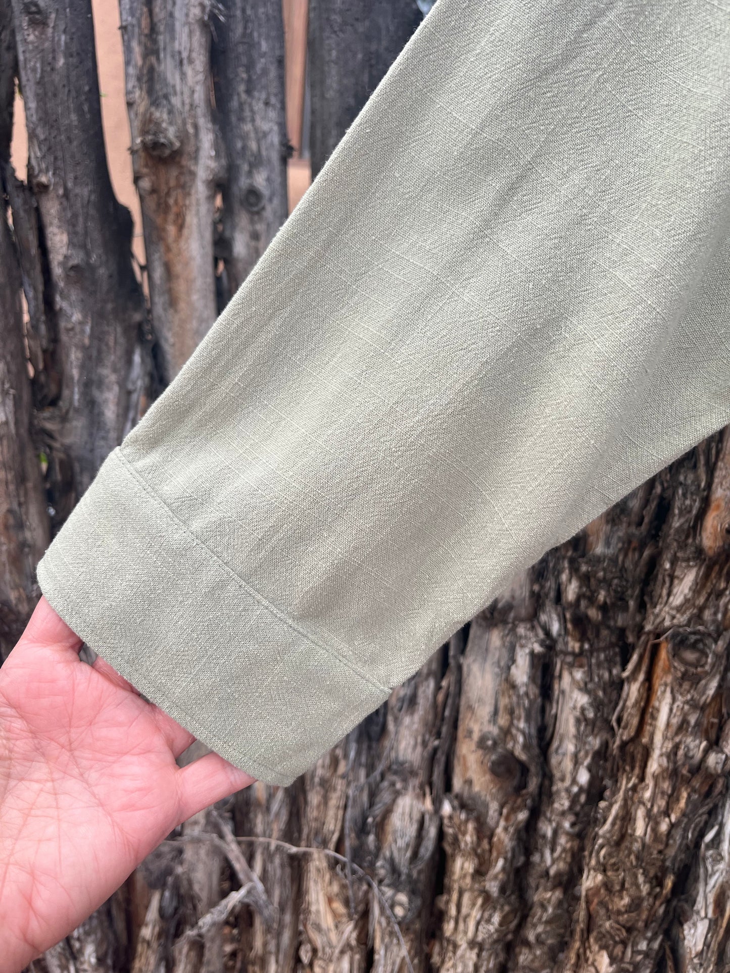 Sage - 3/4 sleeve  A-line dress