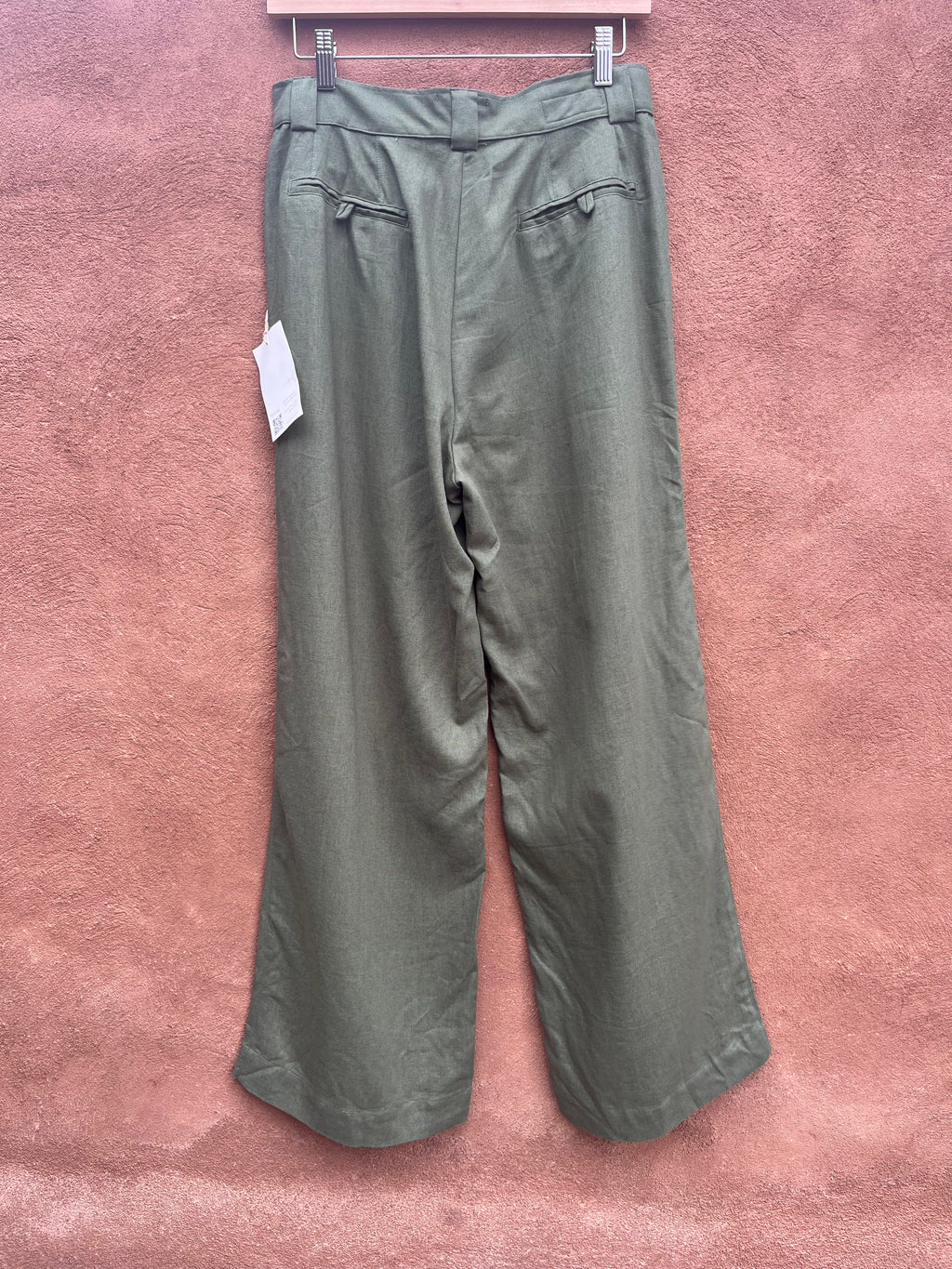 Wide Leg Pants - Olive Linen