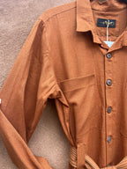 Jumpsuit - Rust Linen - Long sleeves