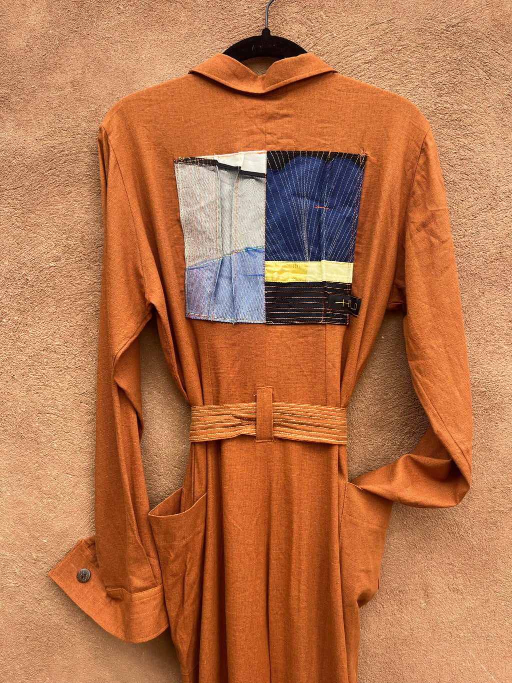 Jumpsuit - Rust Linen - Long sleeves