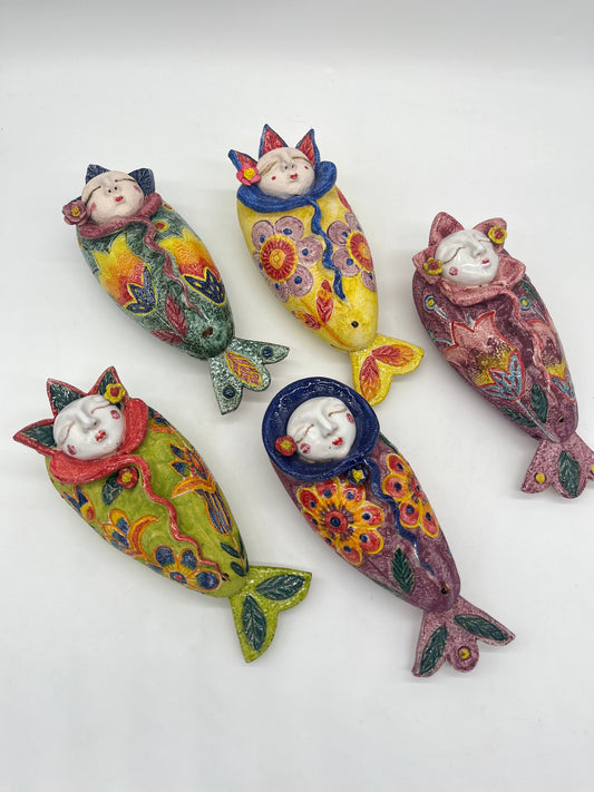 Assorted ~ Wawa with fish tail ~ Small ~ art wall sculpture