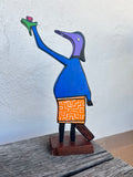 Wooden sculpture ~ Picaflor ~ pink
