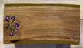 Purple Asters. Peruvian Turquoise, Orpiment, and Lapis Lazuli inlaid in velvet mesquite.