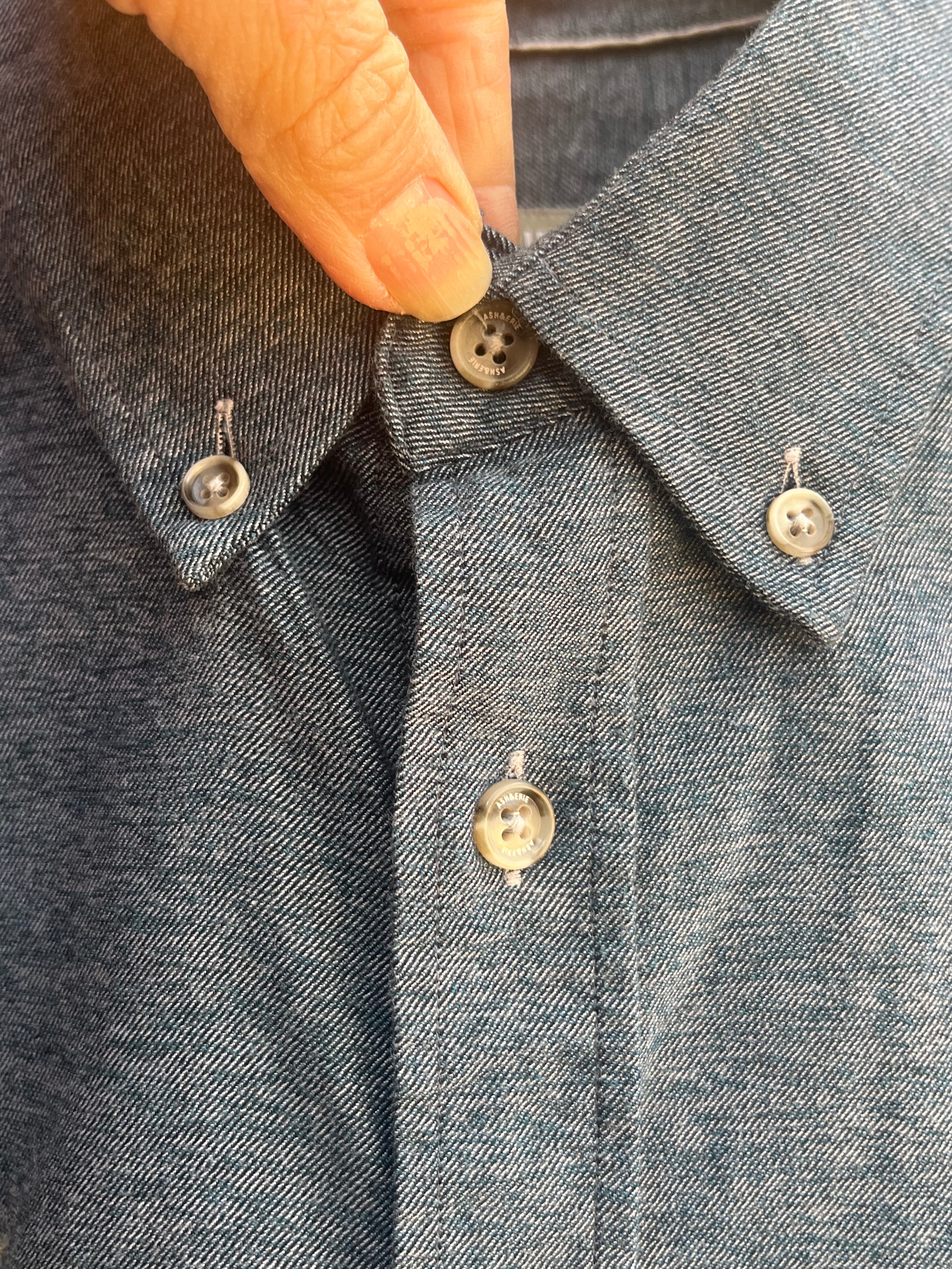 Upcycled Blue Long Sleeve Shirt - XL