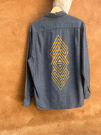 Upcycled Blue Long Sleeve Shirt - XL