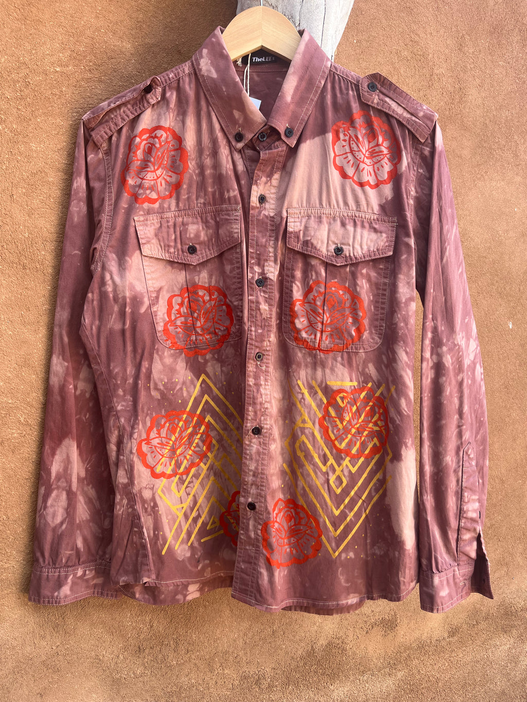 Upcycled Pink Collared Shirt - Large