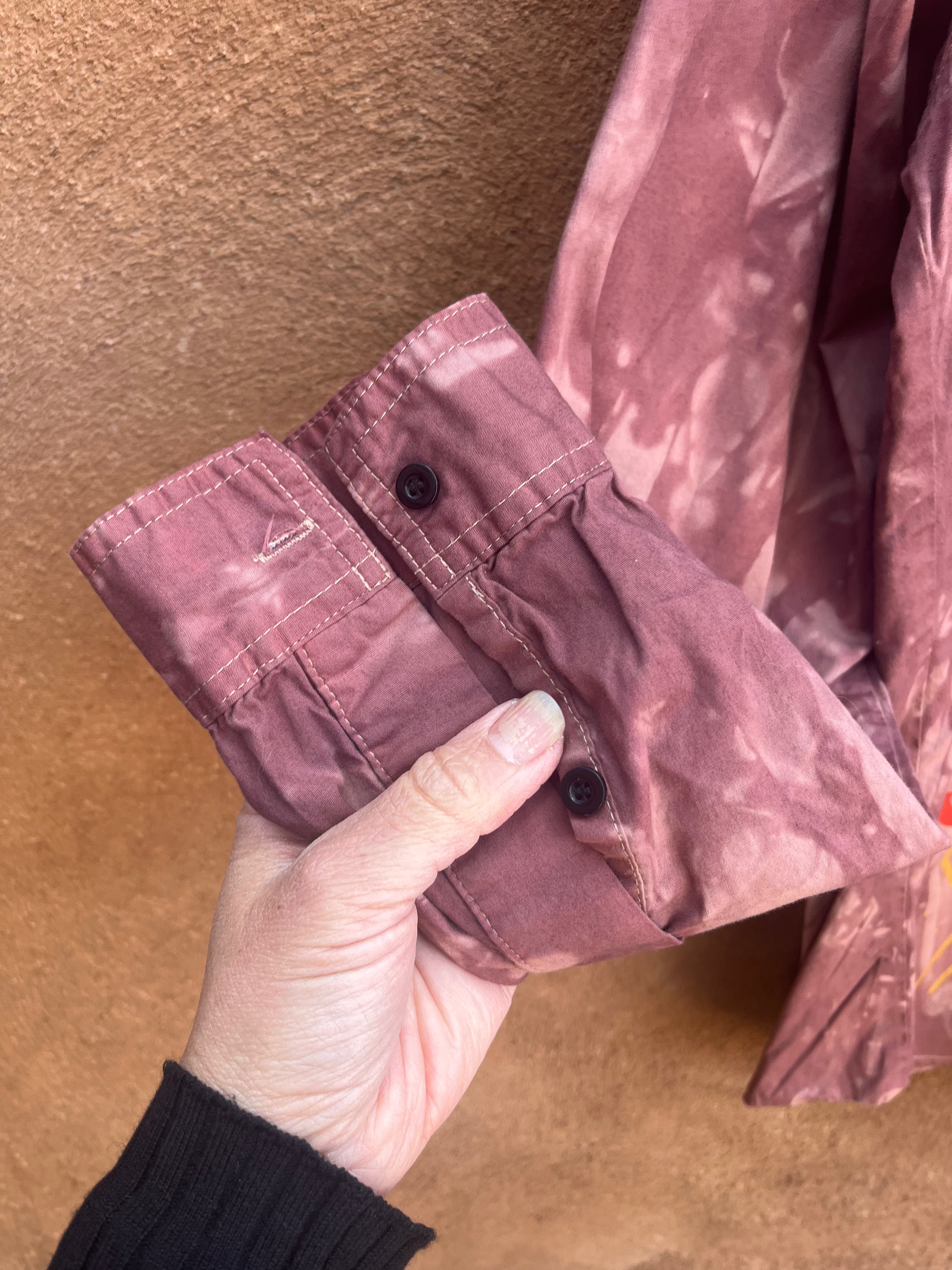 Upcycled Pink Collared Shirt - Large