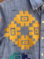 Screenprinted - Collared Shirt - upcycled - Small