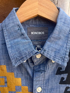 Screenprinted - Collared Shirt - upcycled - Small