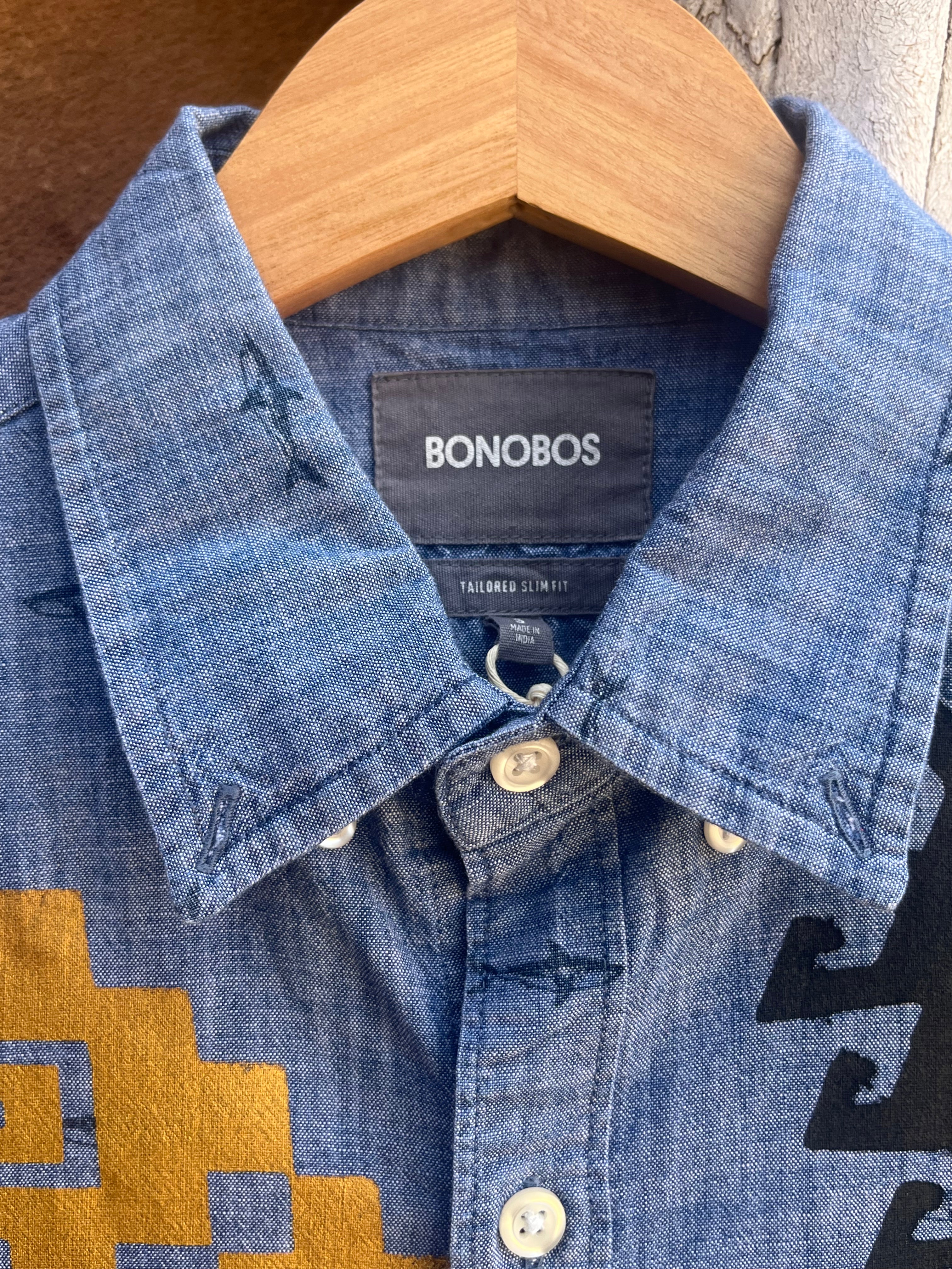Screenprinted - Collared Shirt - upcycled - Small