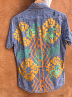 Screenprinted - Collared Shirt - upcycled - Small