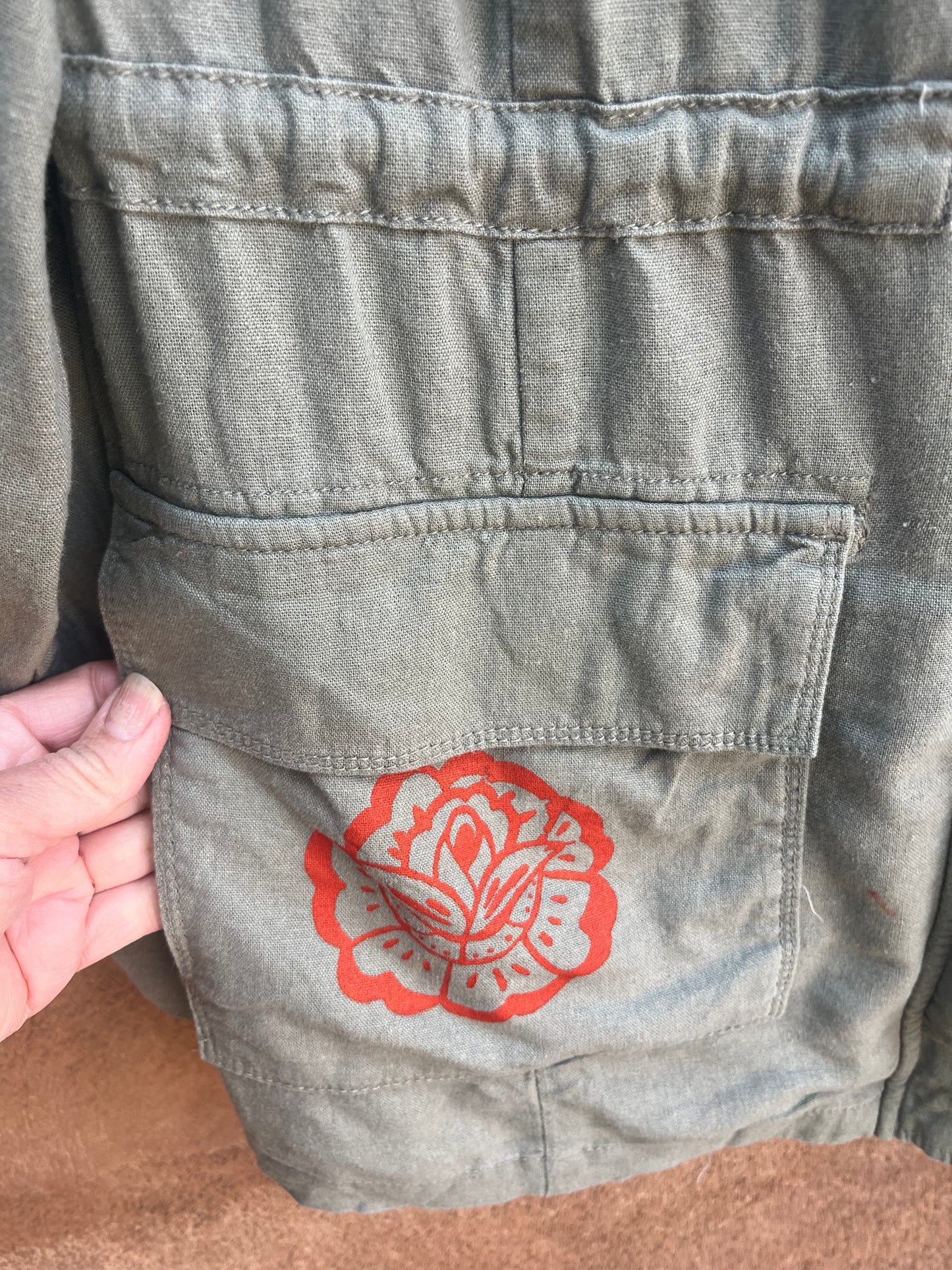 Upcycled Olive Utility Jacket - 2X