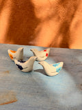 Birdie in clay - paper weight tiny sculpture