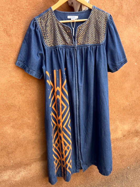 Upcycled Jean cotton dress - Large