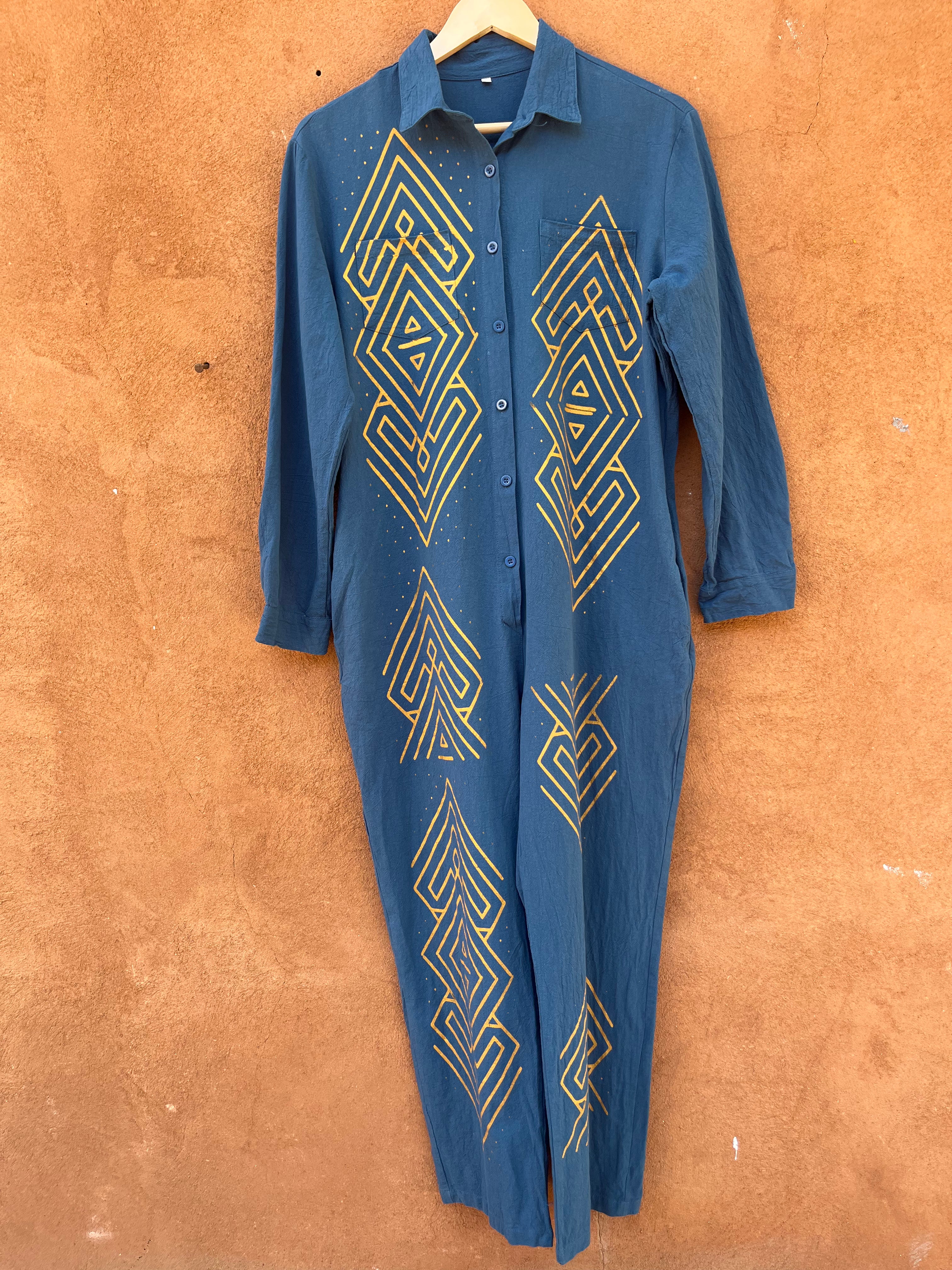 Upcycled Blue Jumpsuit - Large